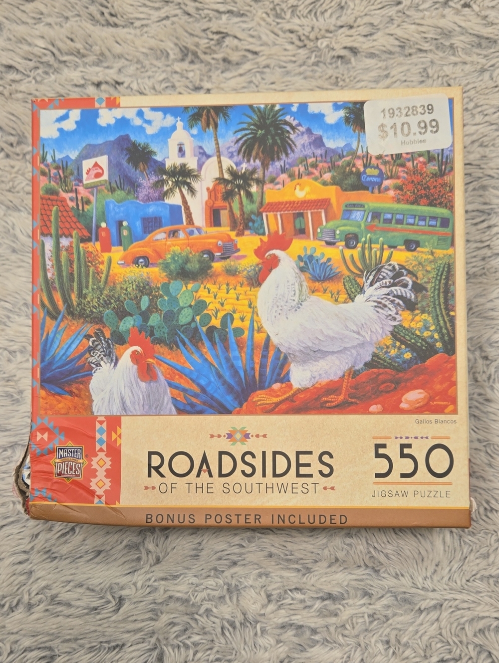Master Pieces Roadsides of the Southwest 550-Piece Puzzle - Gallos Blancos